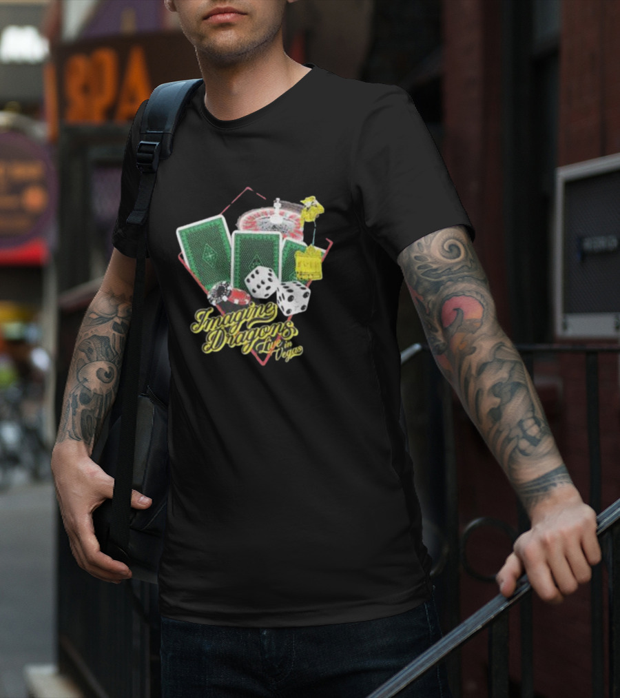 Imagine Dragons Live In Vegas Casino Poker Cards Dice Roulette T-Shirt