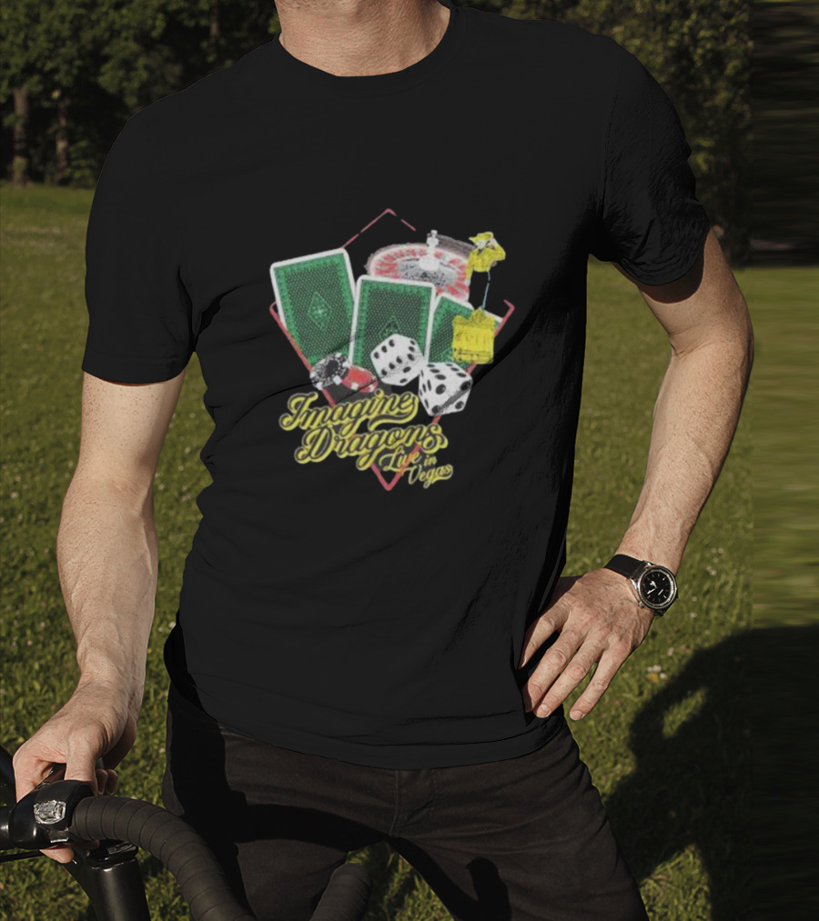 Imagine Dragons Live In Vegas Casino Poker Cards Dice Roulette T-Shirt