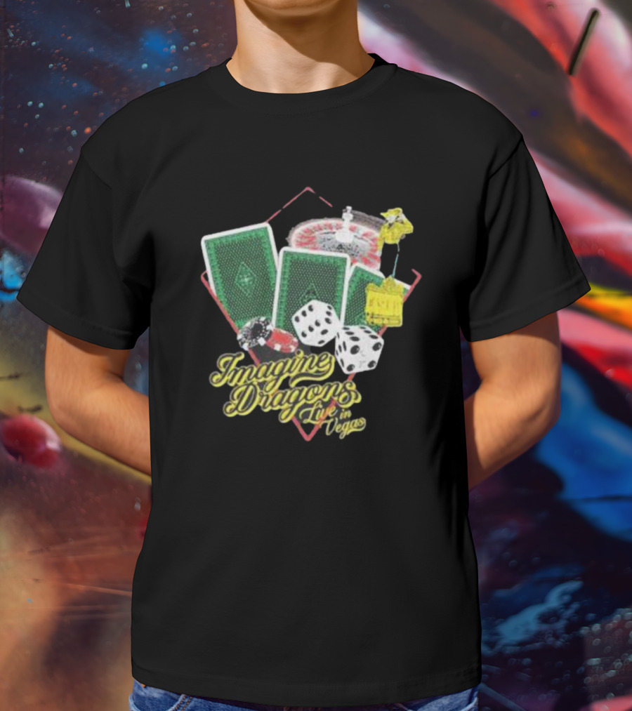 Imagine Dragons Live In Vegas Casino Poker Cards Dice Roulette T-Shirt