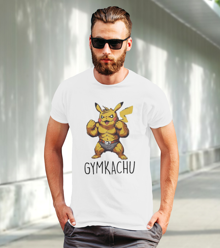 Pikachu Gymkachu Bodybuilder Fitness Pokémon T-Shirt