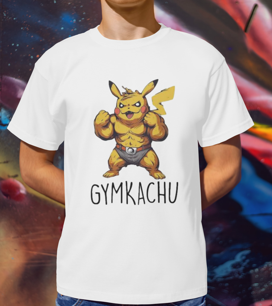 Pikachu Gymkachu Bodybuilder Fitness Pokémon T-Shirt