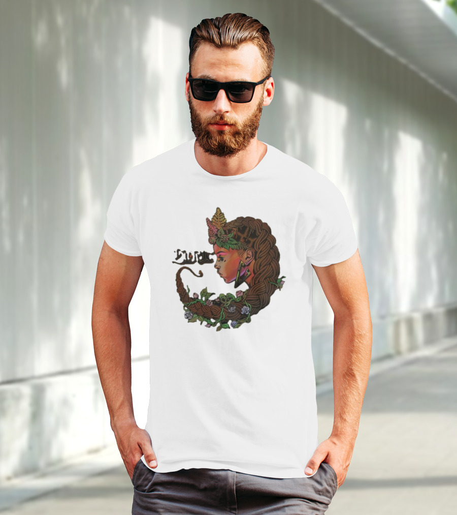 Sa-roc Wild Seeds Braided Hair Floral T-Shirt