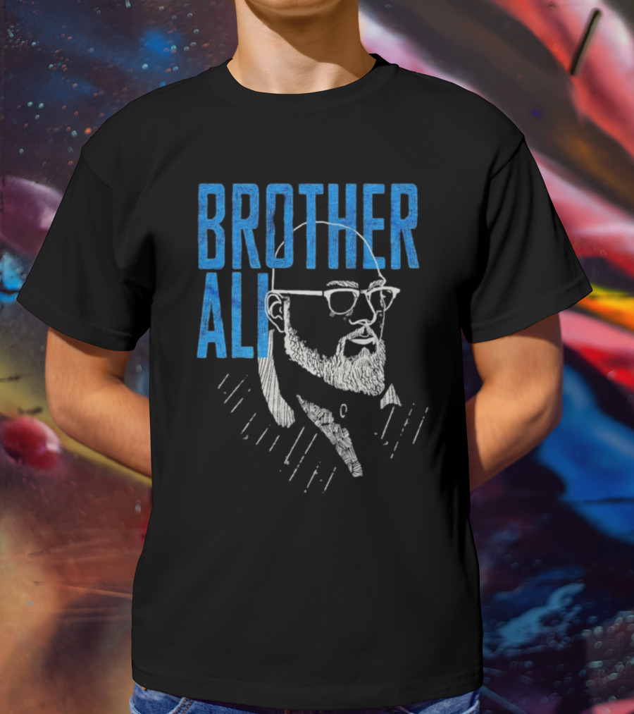 Brother Ali Line Art Portrait With Glasses And Beard T-Shirt
