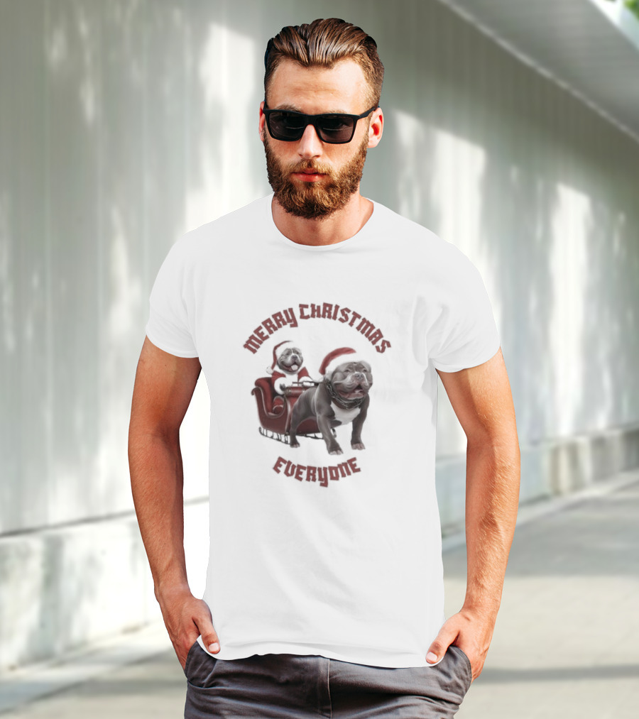 Merry Christmas Everyone American Bully’s Santa Sleigh T-Shirt