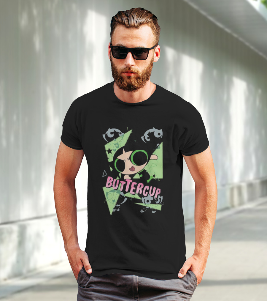 Powerpuff Girls Buttercup Moves CN Text And Symbols T-Shirt