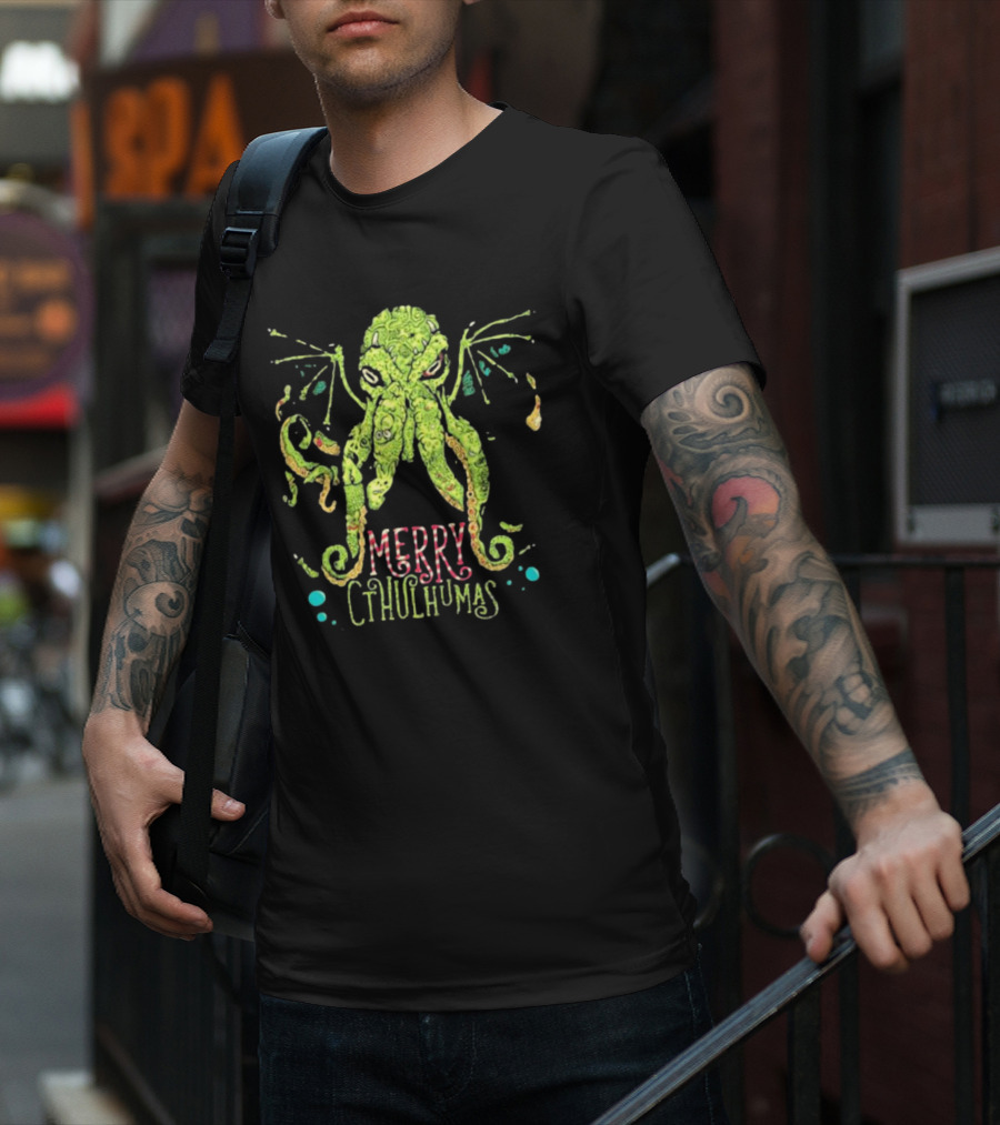 Merry Cthulhumas Christmas Cthulhu Holiday Lovecraft T-Shirt