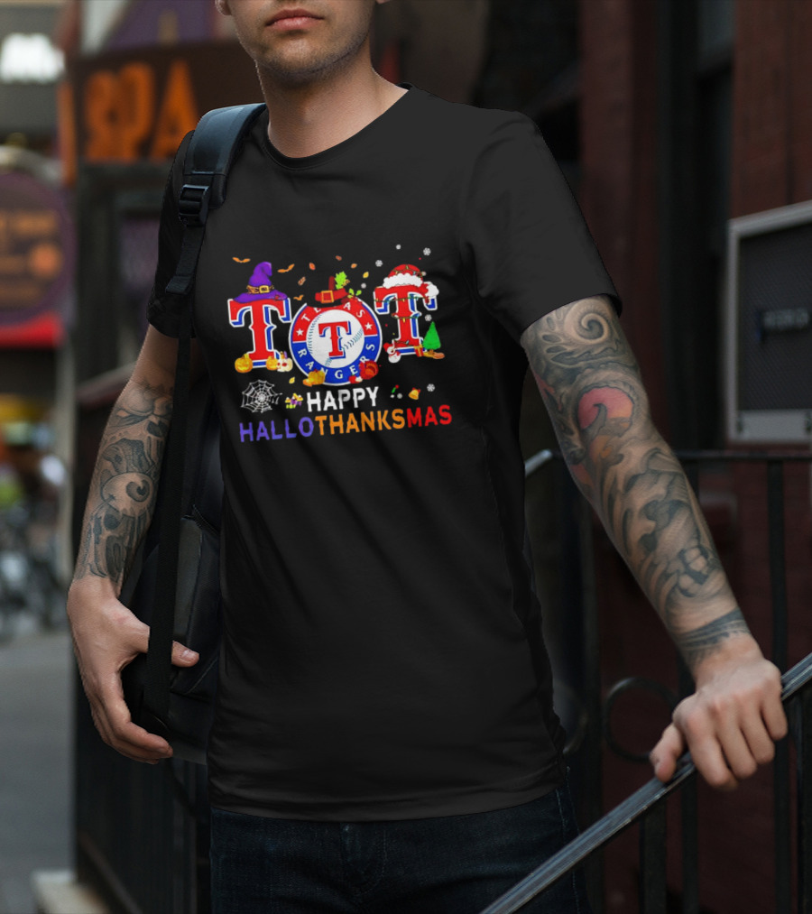 Texas Rangers Happy HalloThanksMas Holiday T-Shirt