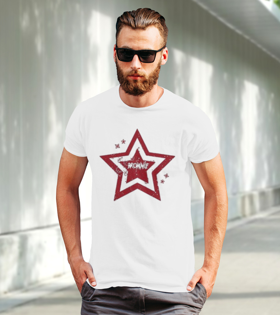 Bronnie Red Star Pattern Vintage T-Shirt