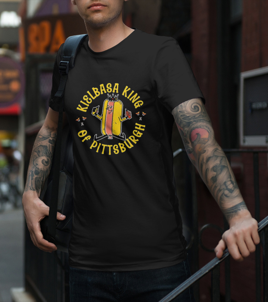 Kielbasa King Of Pittsburgh Crowned Hot Dog T-Shirt