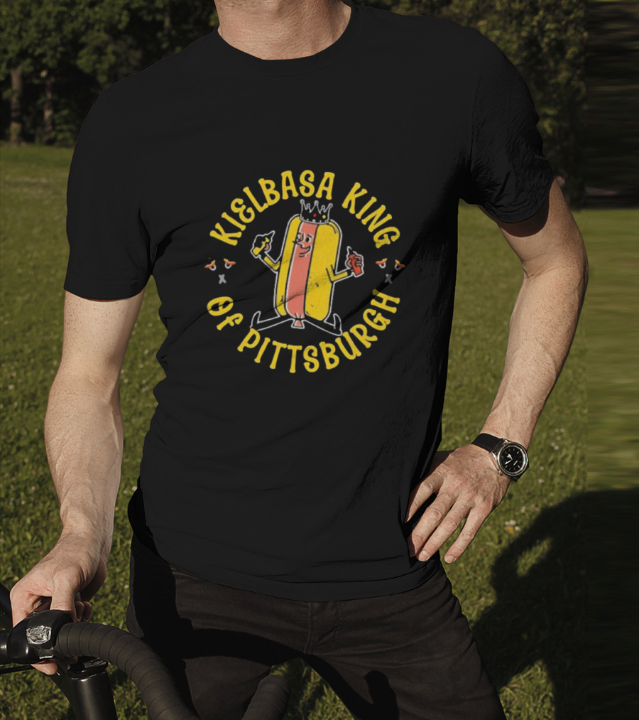 Kielbasa King Of Pittsburgh Crowned Hot Dog T-Shirt