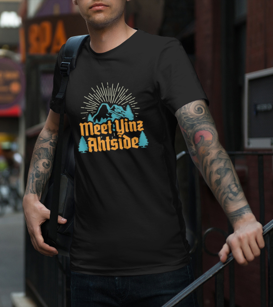 Meet Yinz Ahtside Mountain Trees Sunburst T-Shirt