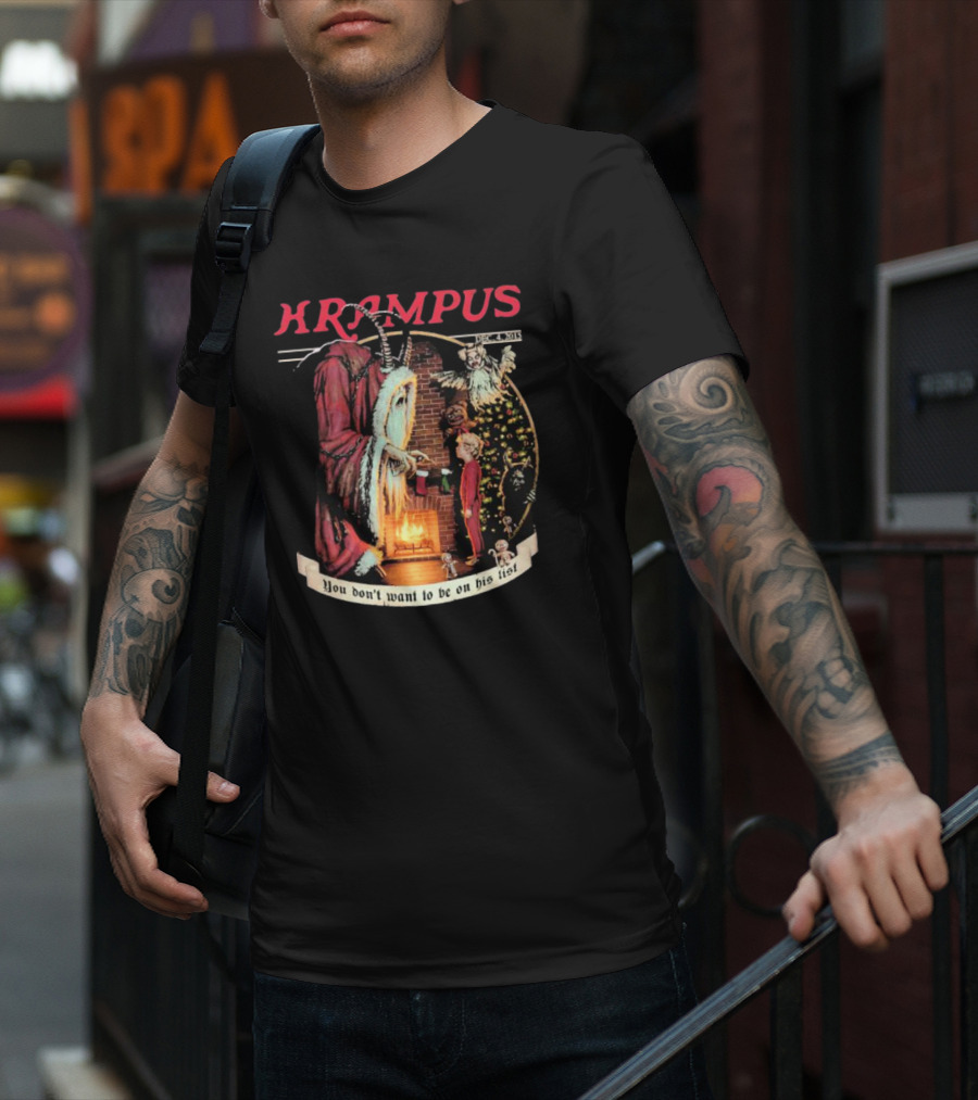 Krampus You Don't Want To Be On His List Christmas Scene T-Shirt