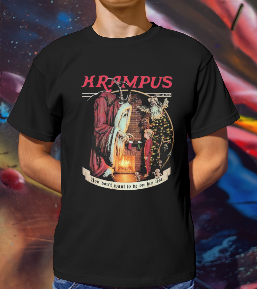Krampus You Don't Want To Be On His List Christmas Scene T-Shirt