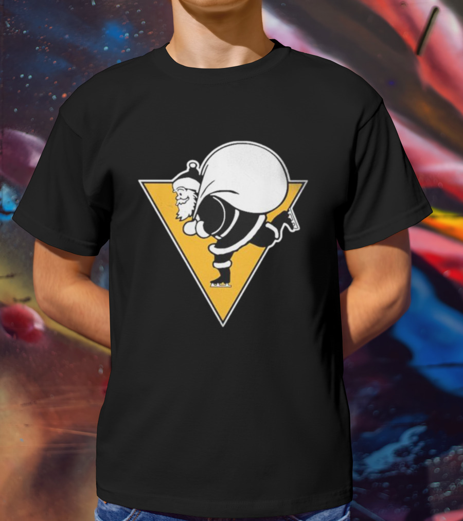 Pittsburgh Penguins Santa Skates Christmas Hockey T-Shirt