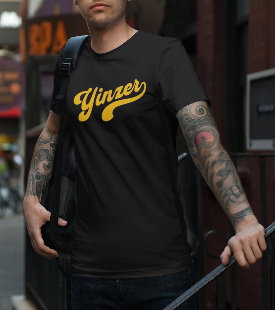 Yinzer Signature Bold Yellow Script T-Shirt