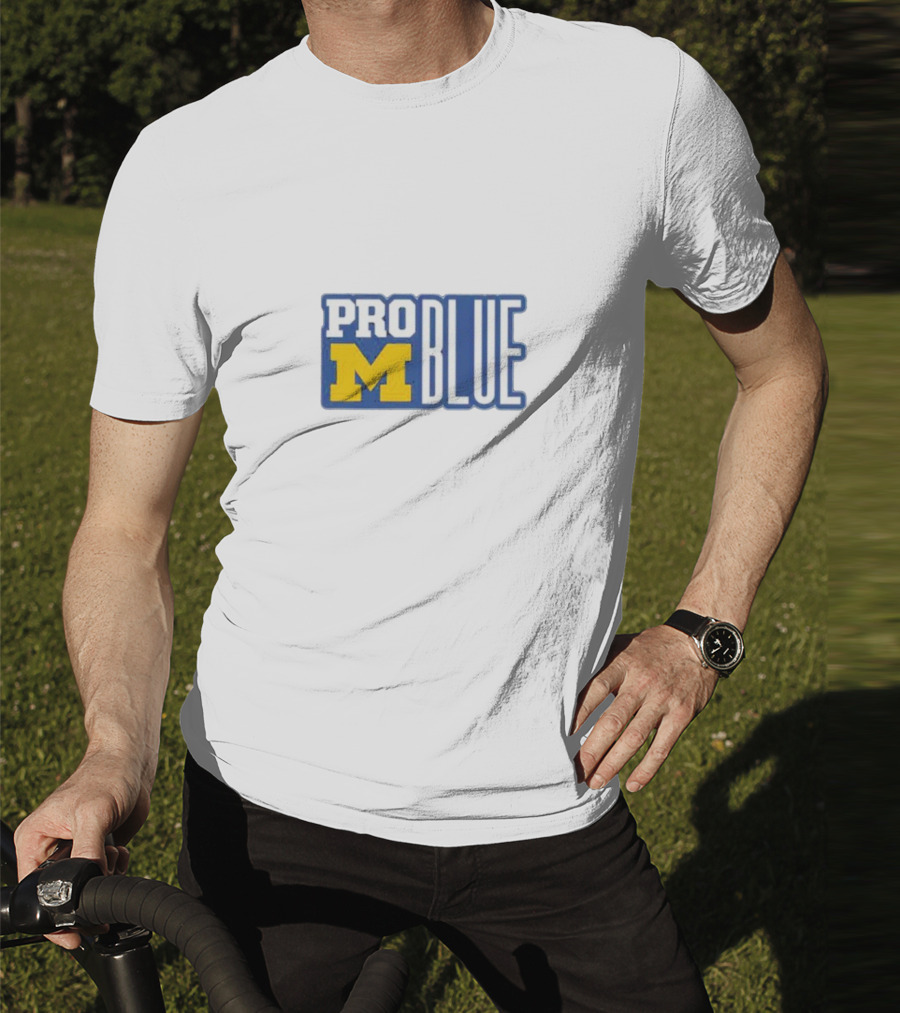 Pro Blue Michigan Wolverines Coach Jim Harbaugh T-Shirt