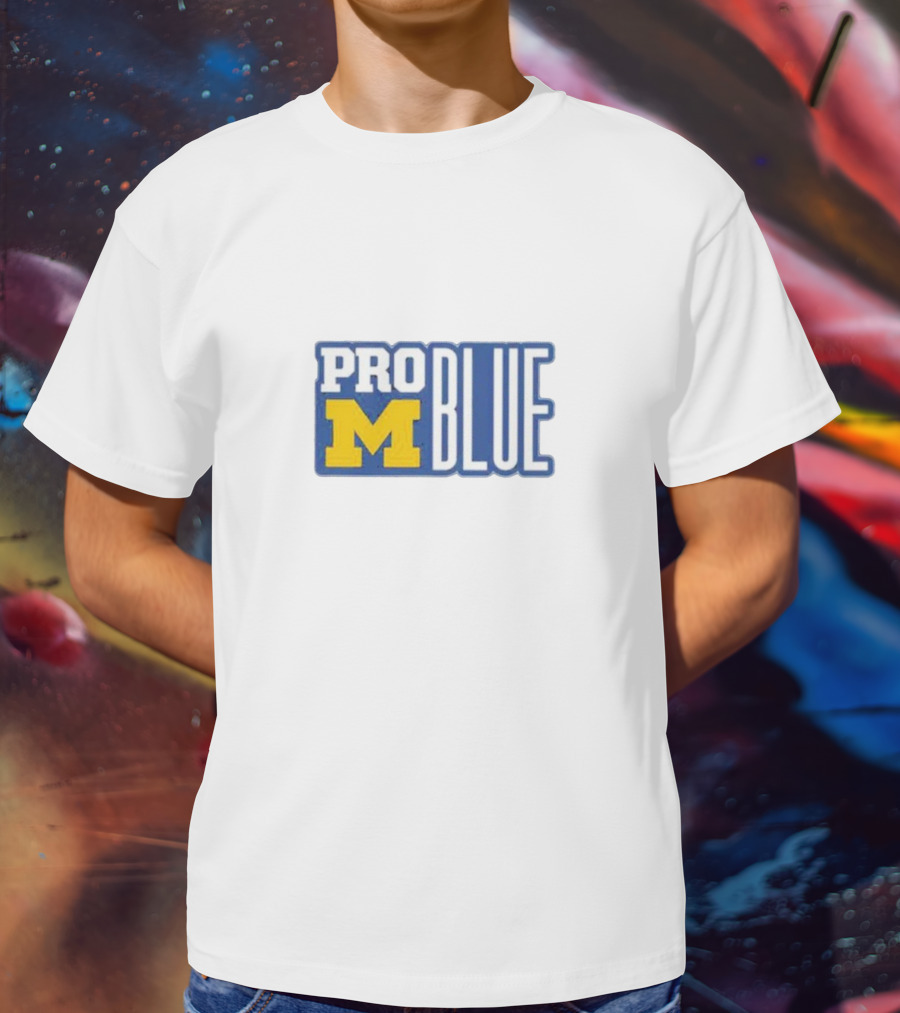 Pro Blue Michigan Wolverines Coach Jim Harbaugh T-Shirt