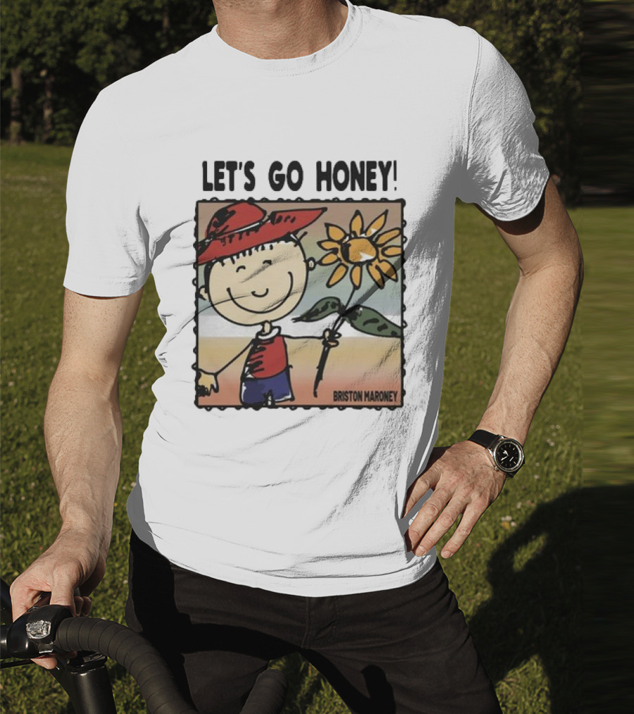 Briston Maroney Let's Go Honey Cartoon Figure With Sunflower T-Shirt