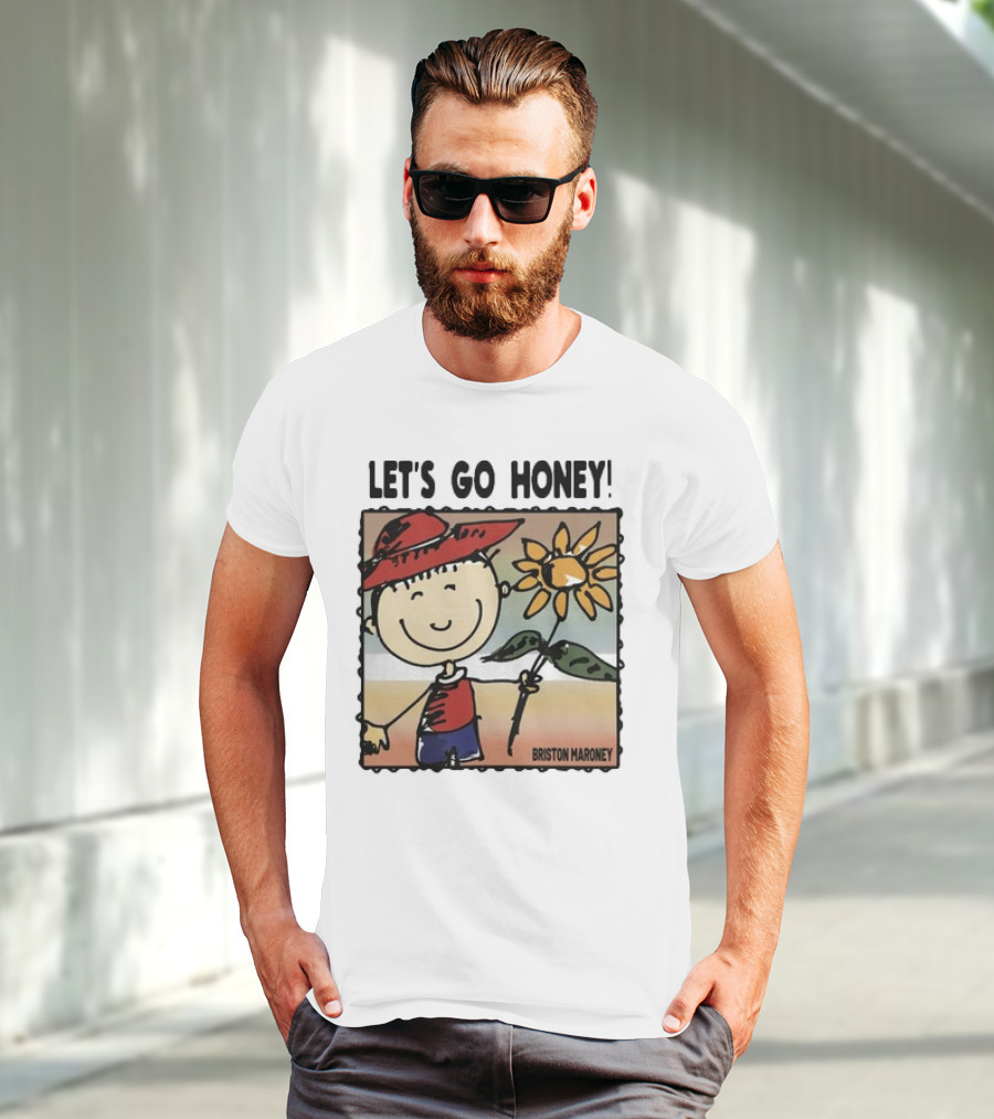 Briston Maroney Let's Go Honey Cartoon Figure With Sunflower T-Shirt