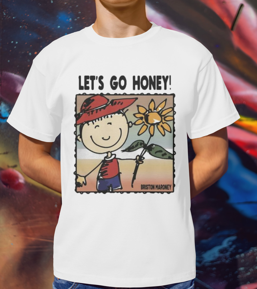Briston Maroney Let's Go Honey Cartoon Figure With Sunflower T-Shirt