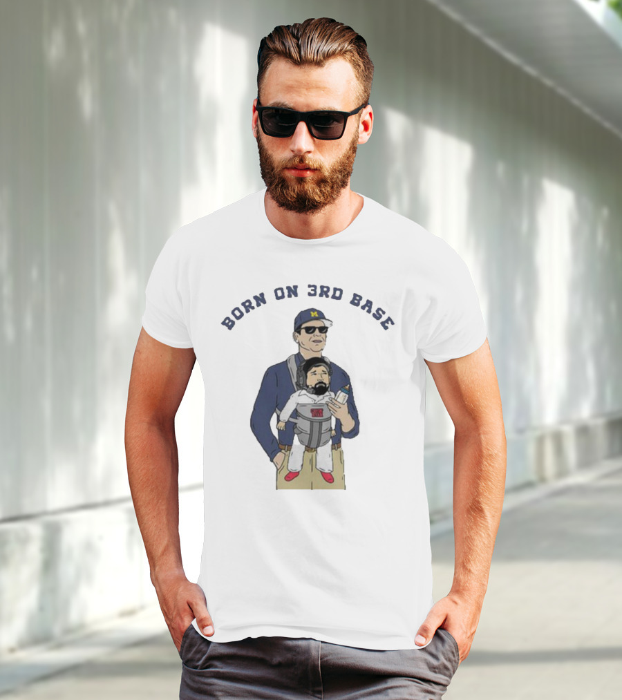 Cryin’ Ryan Born On 3rd Base Baseball Dad Baby Carrier Bottle T-Shirt