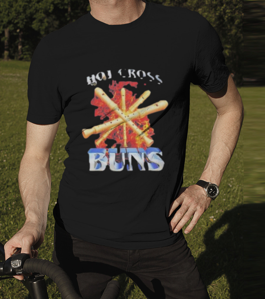 HOT CROSS BUNS Recorders Flame Crossed T-Shirt