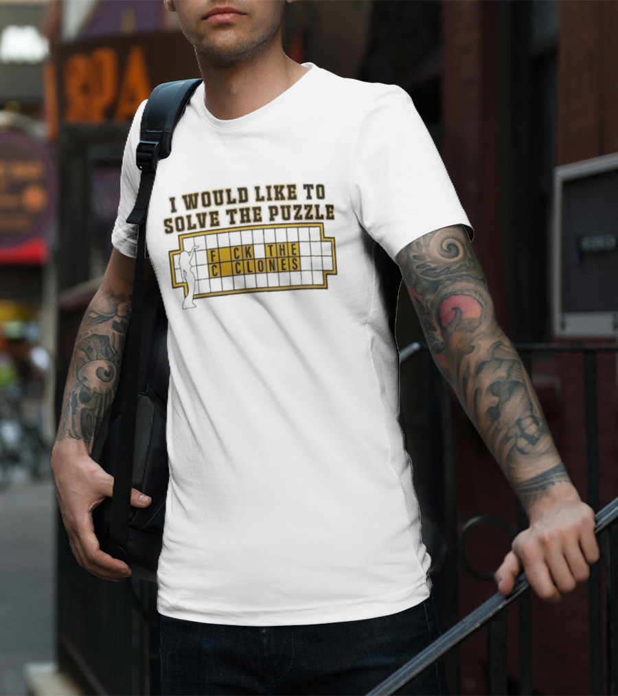 Iowa Football Rivalry Hawkeyes Solve The Puzzle Clones Joke T-Shirt