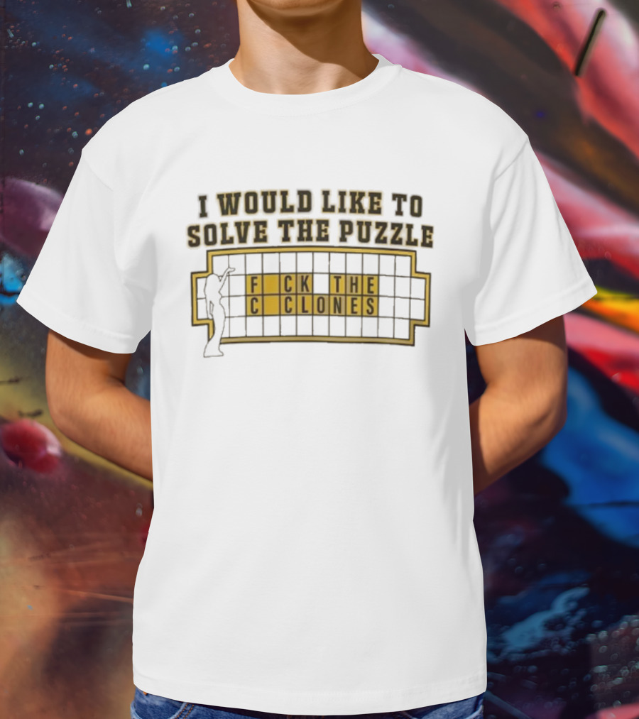 Iowa Football Rivalry Hawkeyes Solve The Puzzle Clones Joke T-Shirt