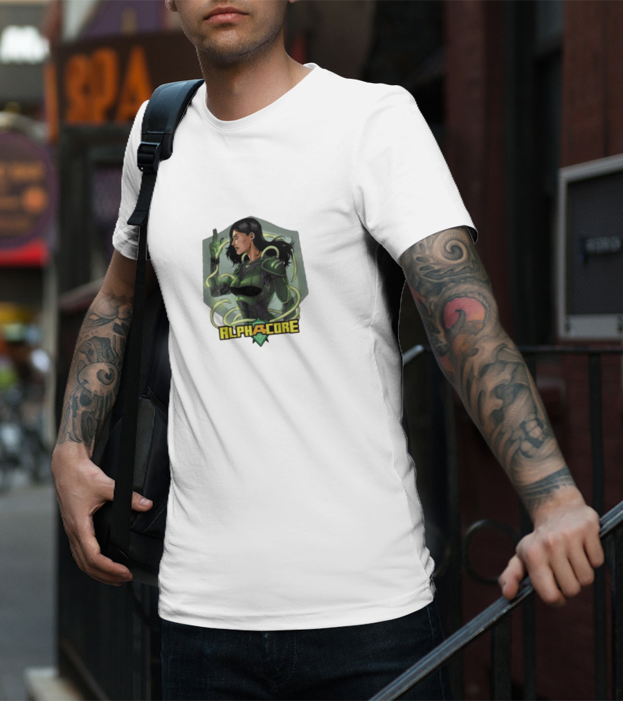 Kara Lynne Ingrid Valdez Alphacore Hero With Energy Tendrils T-Shirt