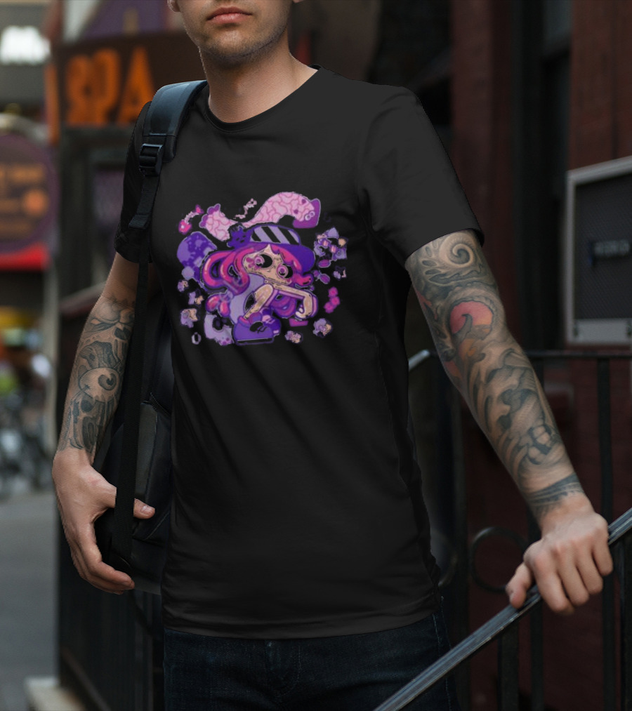 Theyetee Hotlantis Inkling Squid Girl Purple Splatoon T-Shirt