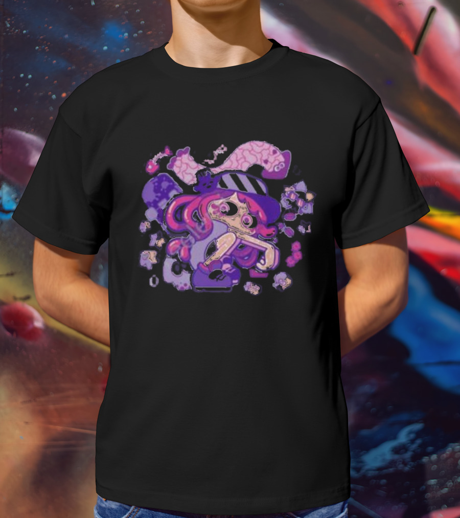 Theyetee Hotlantis Inkling Squid Girl Purple Splatoon T-Shirt