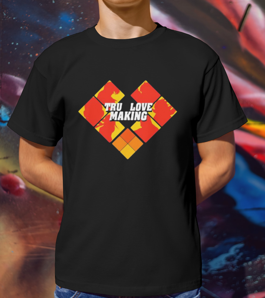 TRU LOVE MAKING Red And Yellow Geometric Heart T-Shirt