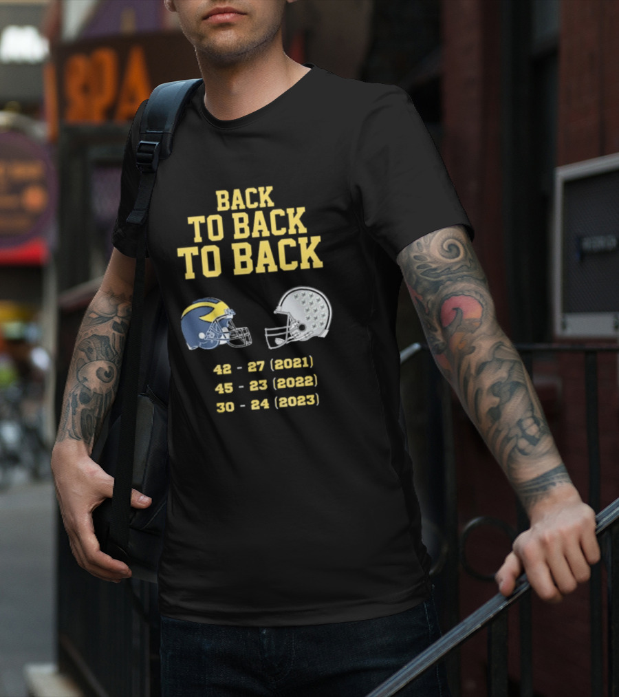 Back To Back To Back Funny Michigan Wolverines Football Free Jim Harbaugh Game T-Shirt