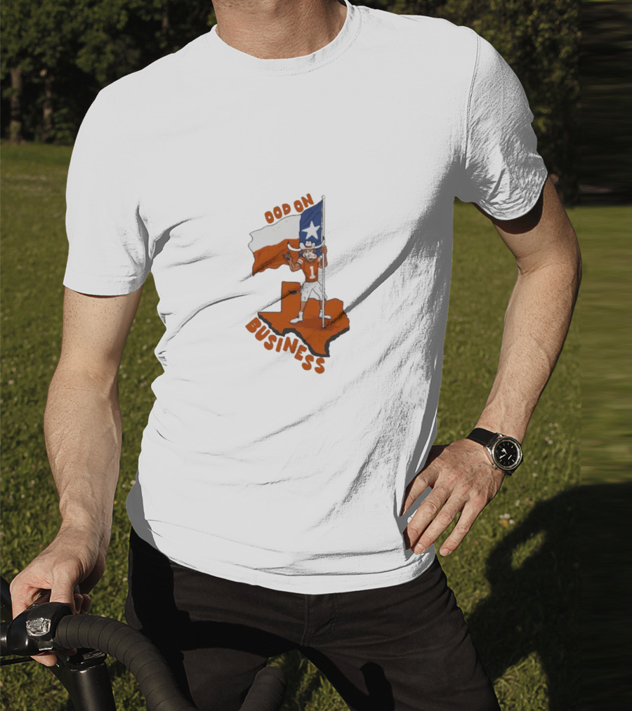 Texas Longhorn Stood On Business Texas Flag Football Player T-Shirt