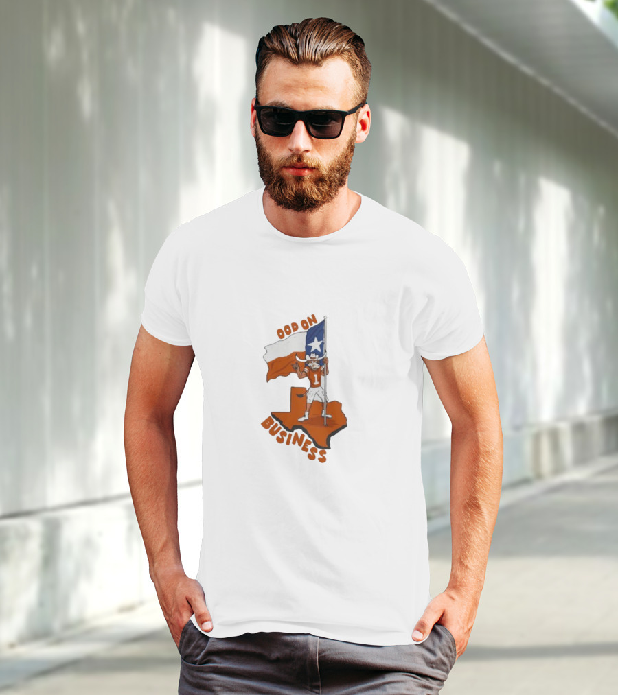 Texas Longhorn Stood On Business Texas Flag Football Player T-Shirt