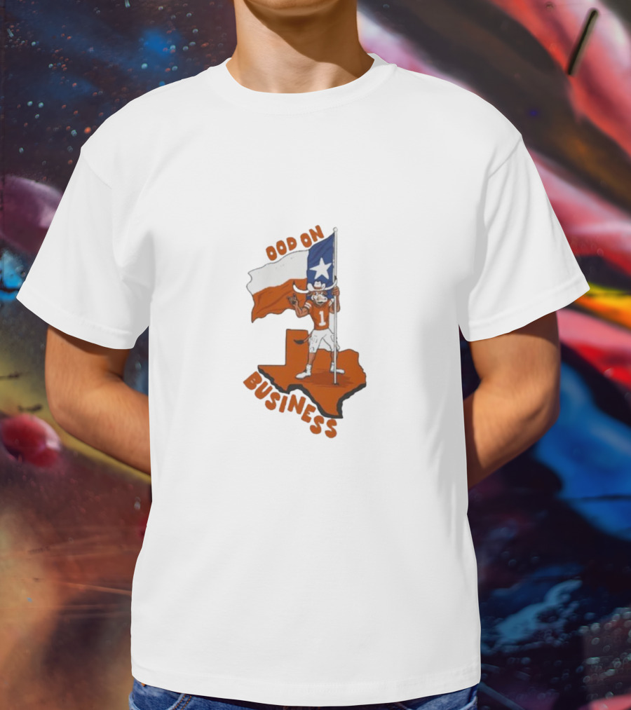 Texas Longhorn Stood On Business Texas Flag Football Player T-Shirt