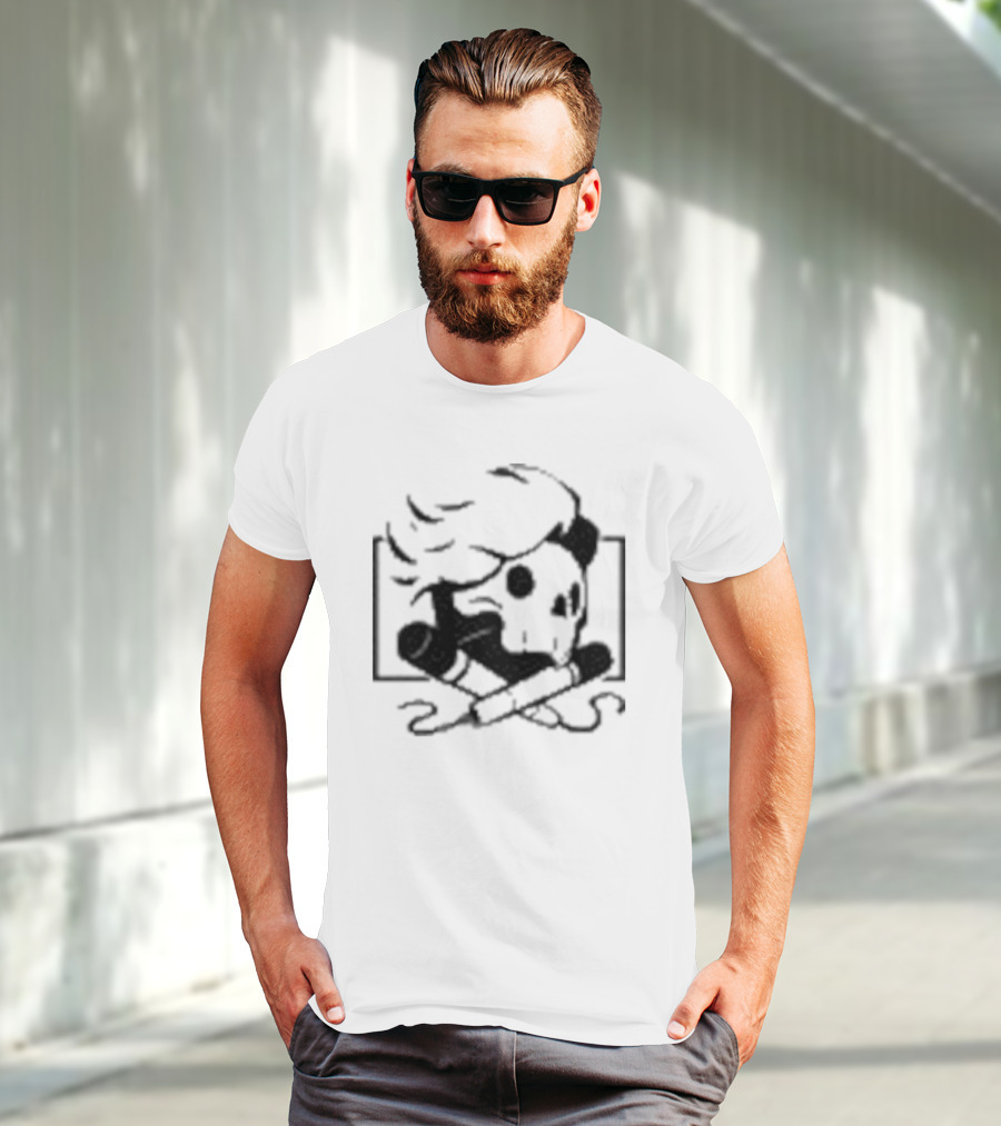 Danielrustage Skull Microphone Crossbones T-Shirt