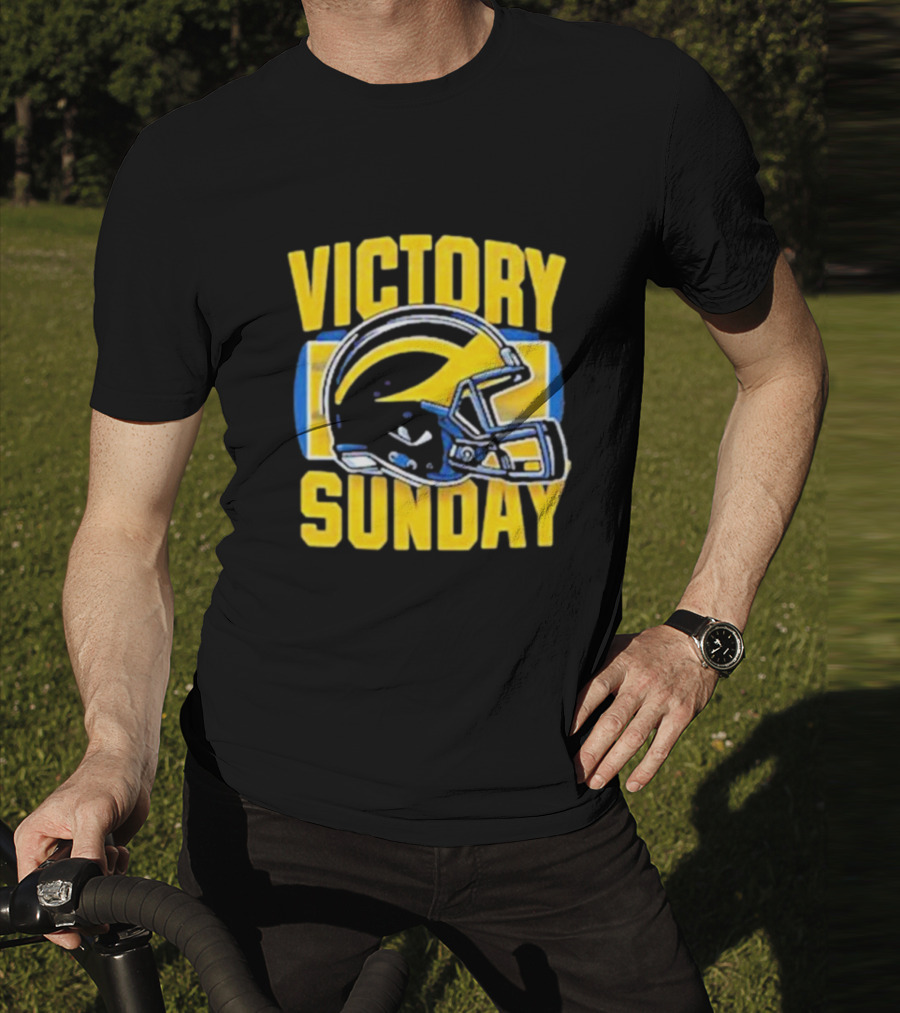 Victory Sunday Michigan Football Helmet T-Shirt