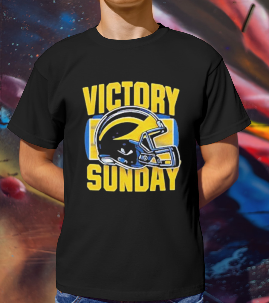 Victory Sunday Michigan Football Helmet T-Shirt