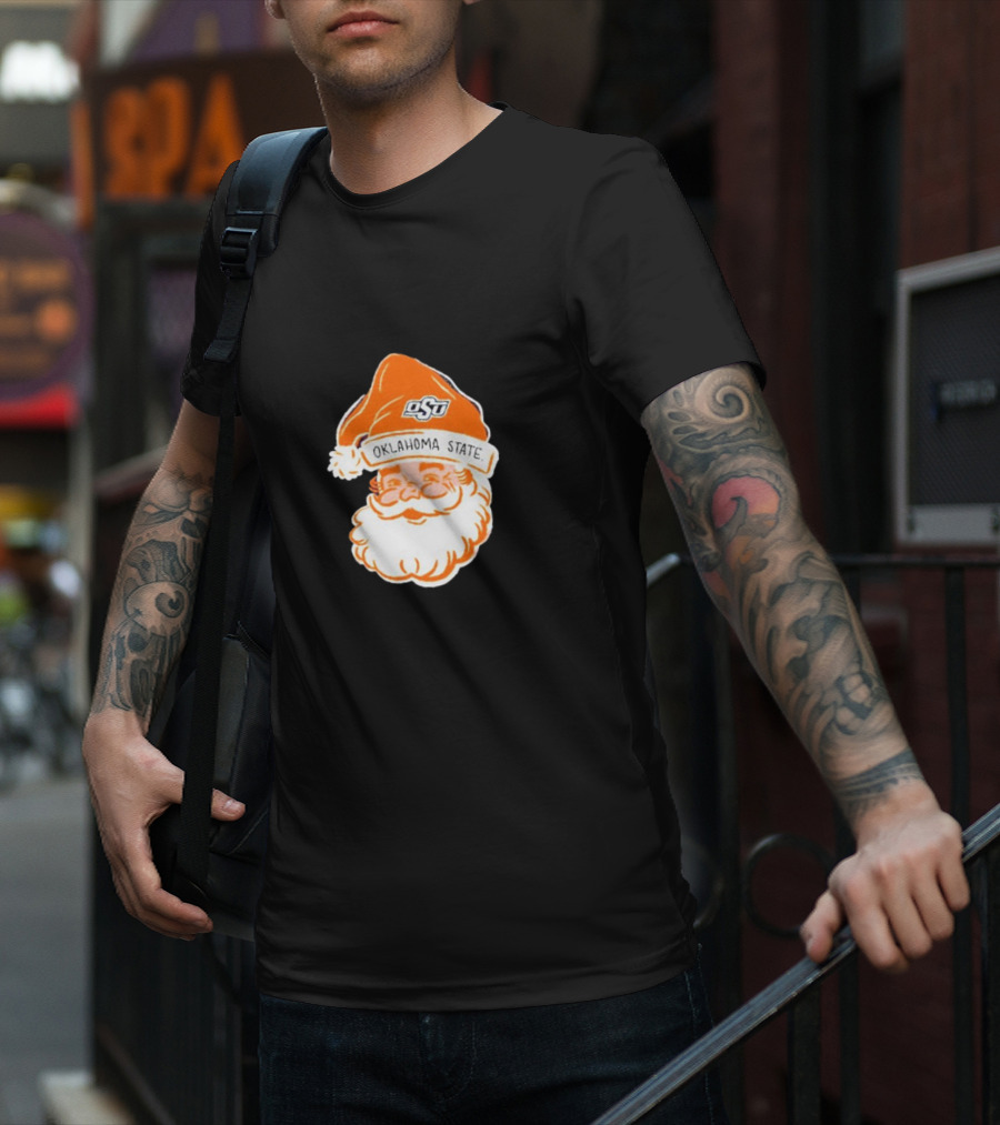 Oklahoma State Cowboys Santa Claus Christmas OSU Logo Hat T-Shirt