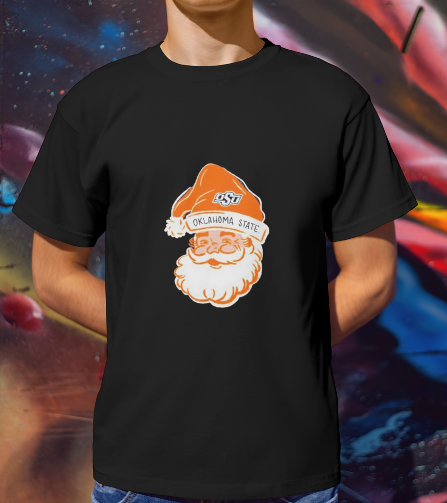 Oklahoma State Cowboys Santa Claus Christmas OSU Logo Hat T-Shirt