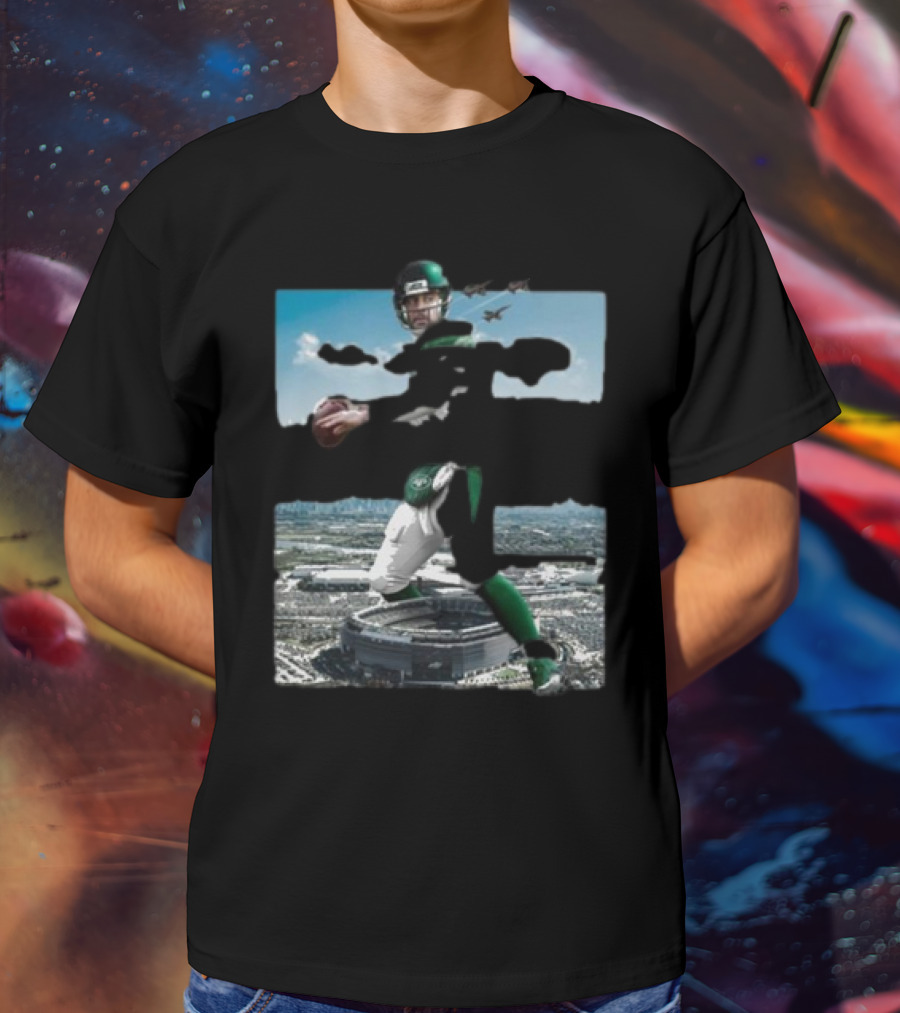 Philadelphia Eagles Mr Rogers Huge And Eagles Stadium Jets Football T-Shirt