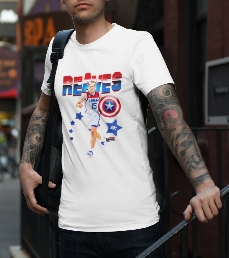 Reaves USA 15 Captain America Shield Sports Stars T-Shirt