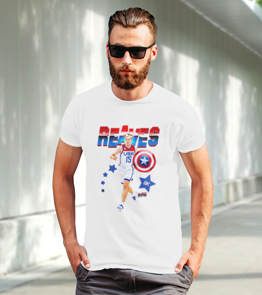 Reaves USA 15 Captain America Shield Sports Stars T-Shirt