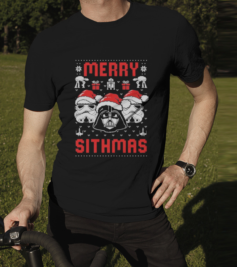 Merry Sithmas Star Wars Darth Vader Stormtrooper Santa Robot Holiday T-Shirt