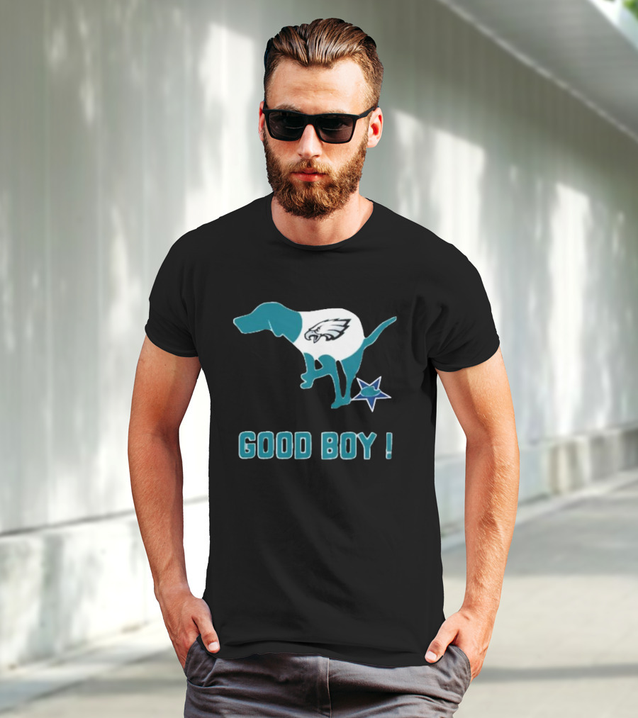Philadelphia Eagles Dog Good Boy Defecating On Dallas Cowboys Star T-Shirt