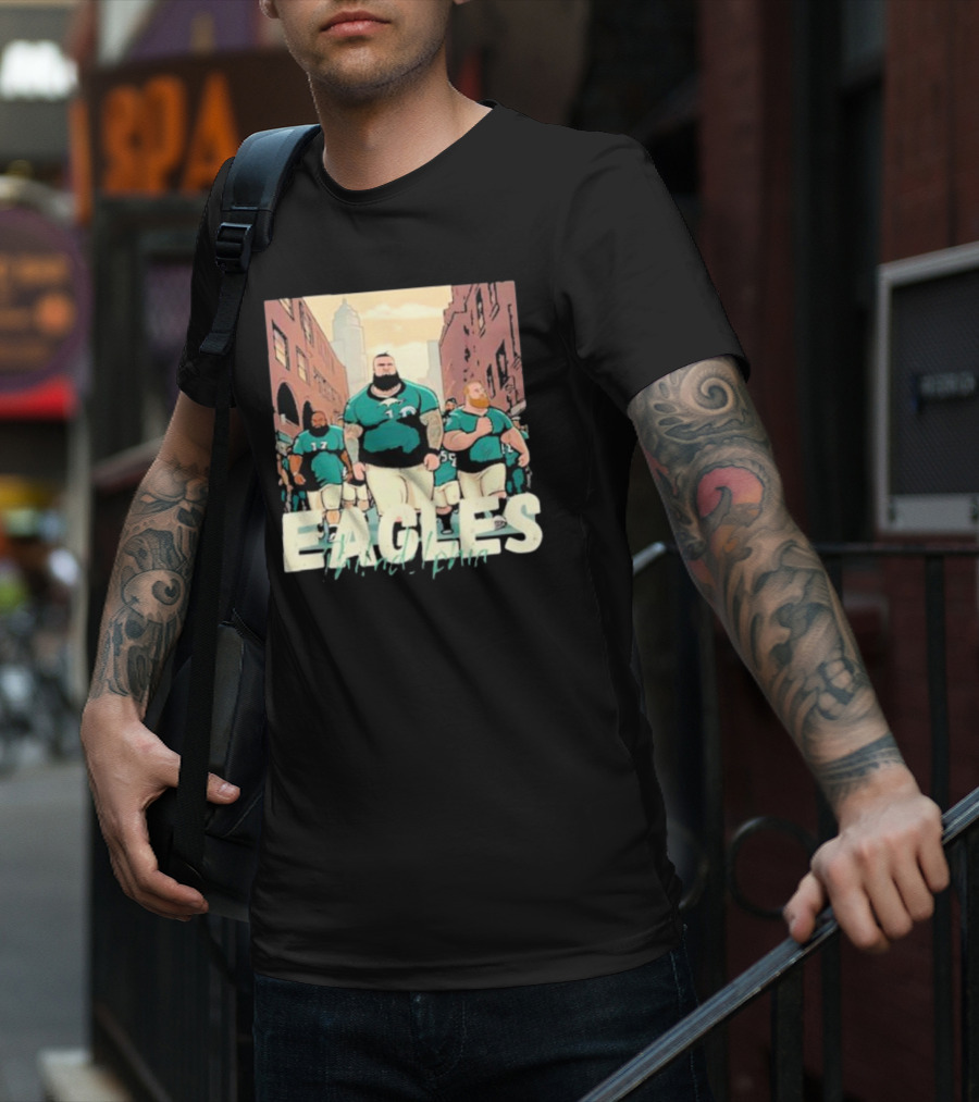 Eagles Philadelphia Players Strolling In City Streets T-Shirt