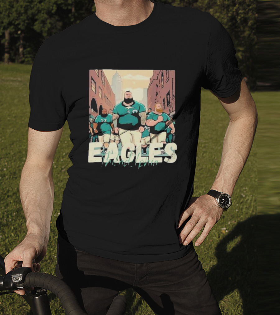 Eagles Philadelphia Players Strolling In City Streets T-Shirt