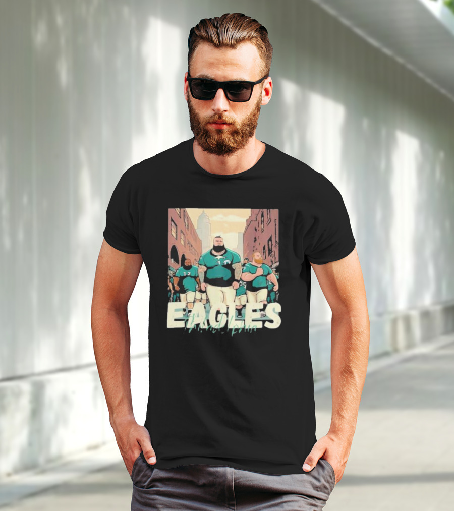 Eagles Philadelphia Players Strolling In City Streets T-Shirt