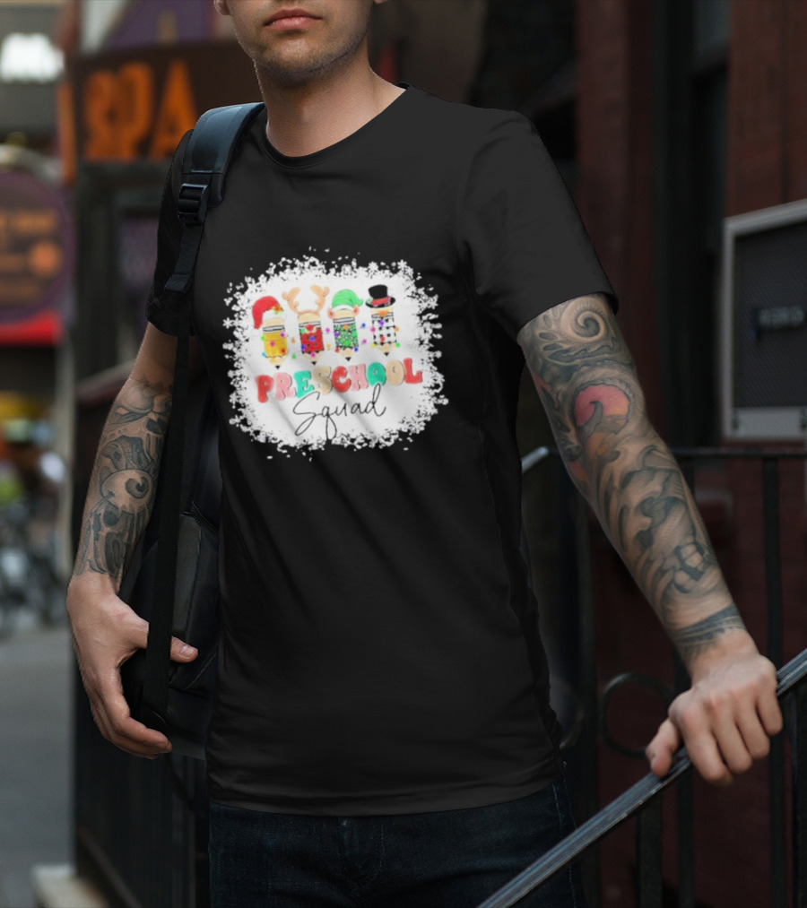 Preschool Squad Christmas Snowflake Festive Friends T-Shirt